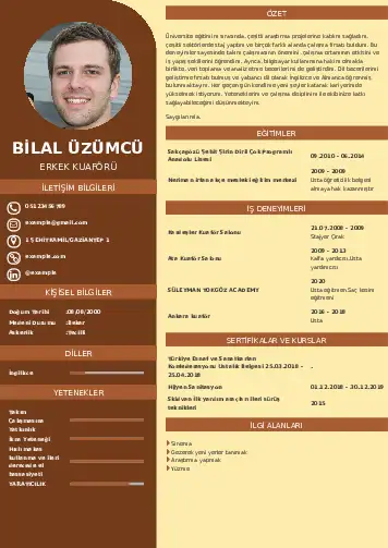 Kuaför Cv Örnekleri cv indir